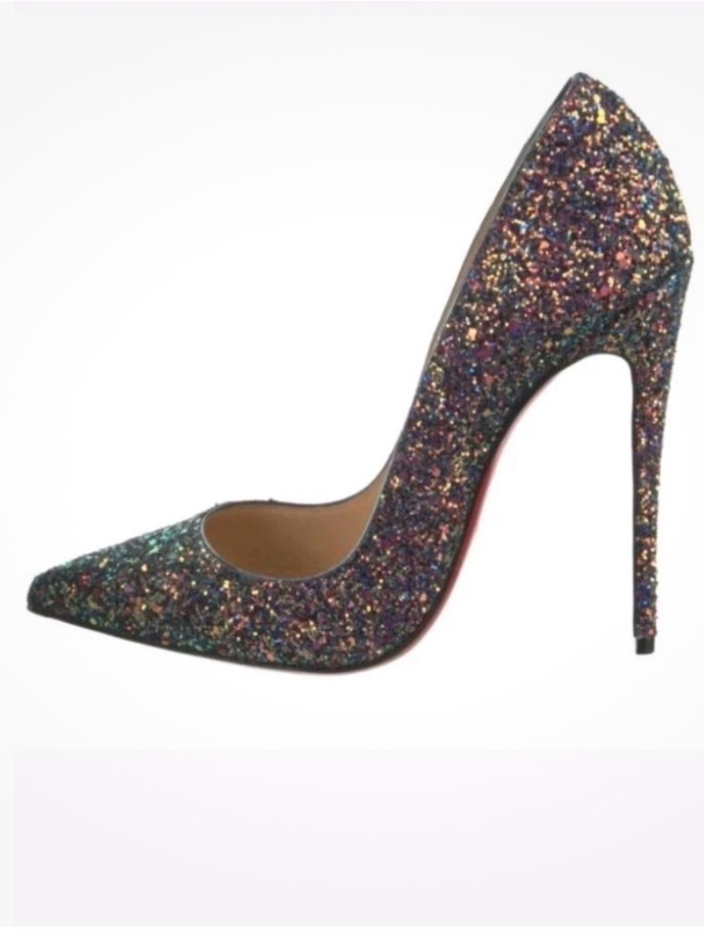 Christian Louboutin Multicolor Glitter Pointed-Toe Stiletto - Picture 4 of 7